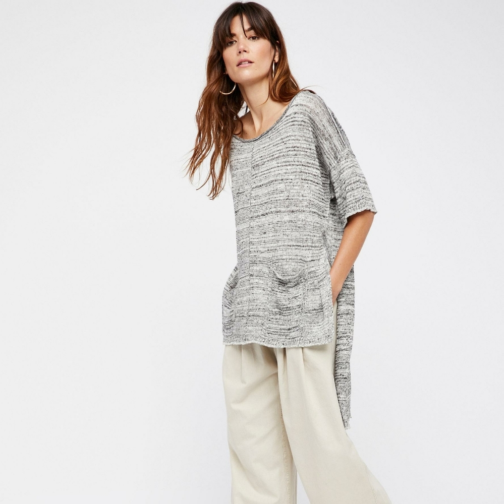 Free People XS Melange Light Brigth High/Low  Sweater